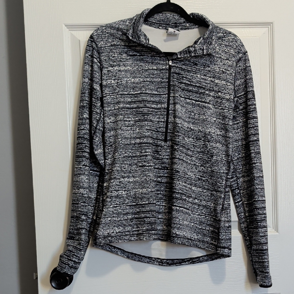 Nike Women's Gray and Black Cowl Neck Sweater